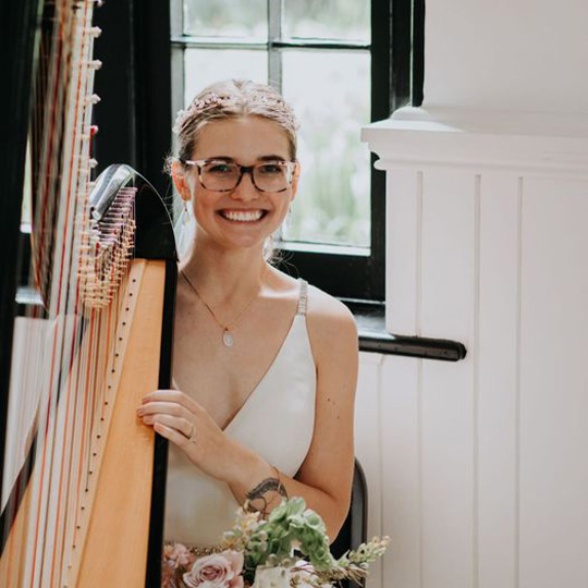 Hannah Warren Harpist - Alex and Frederic Wedding at The Knox July 2022 - 5